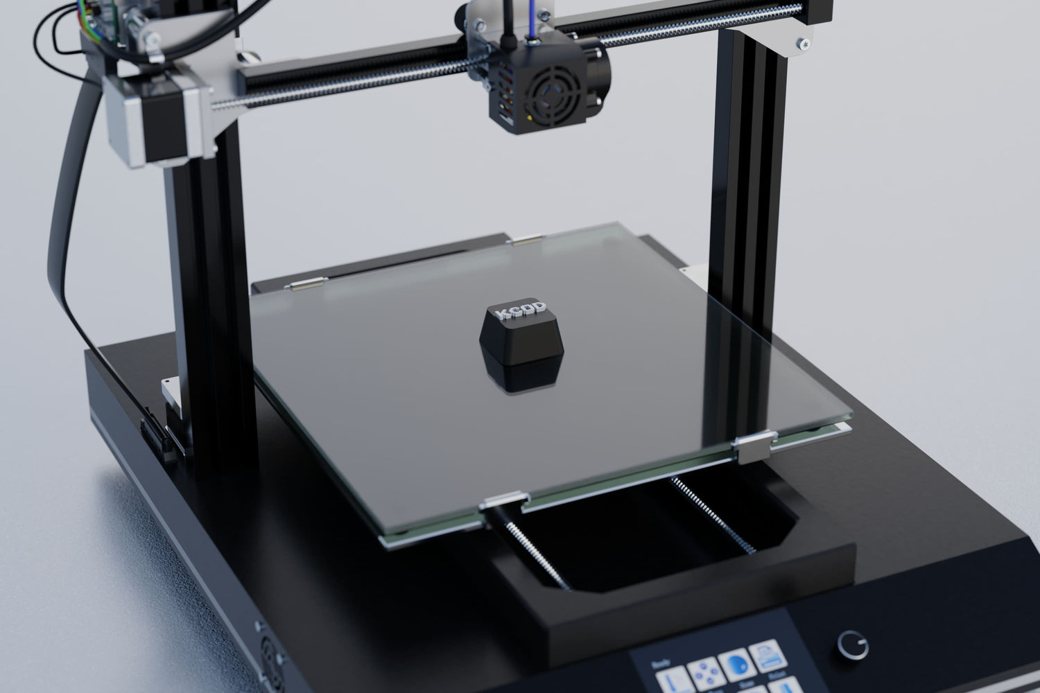 Imprimante 3D en cours d’impression d’un keycap sur mesure